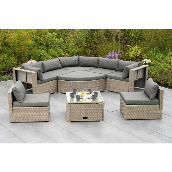 Gartenmöbelset »Rivello«, 8 Sitzplätze, Stahl/Kunststoffgeflecht, pulverbeschichtet