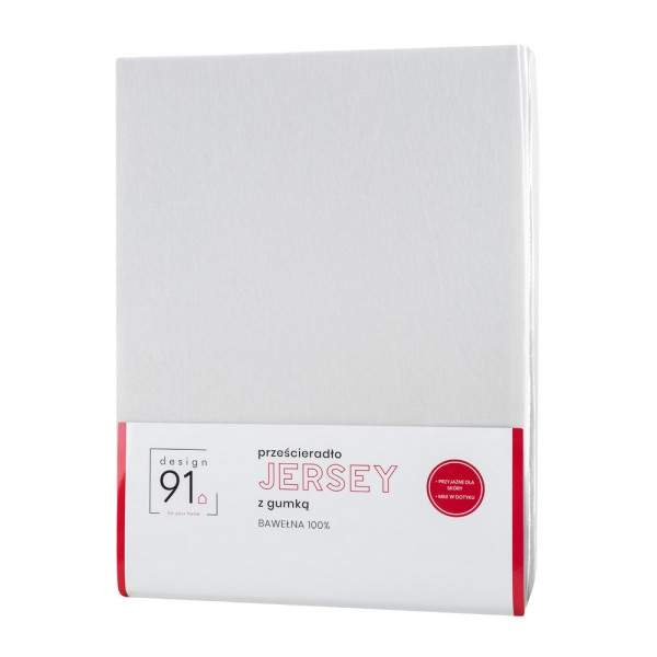 Prześcieradło jersey z gumką 180x200 białe 125 g/m2