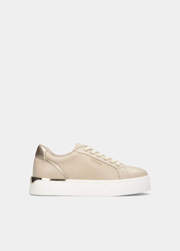 Sneakers platform in pelle