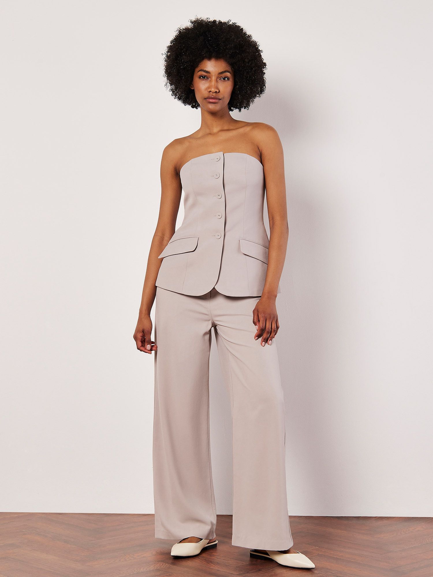 Apricot Tailored Straight-Leg Trousers