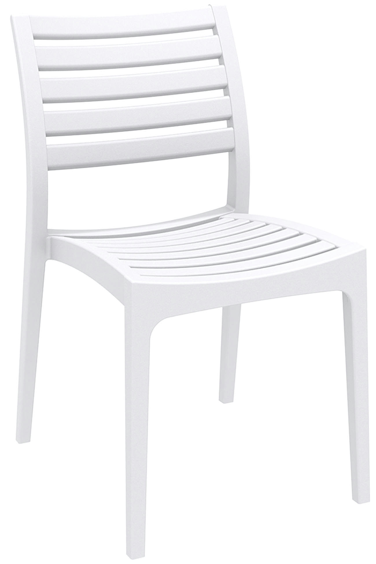 ARES - Lot de 2 chaises de jardin empilables en plastique Blanc