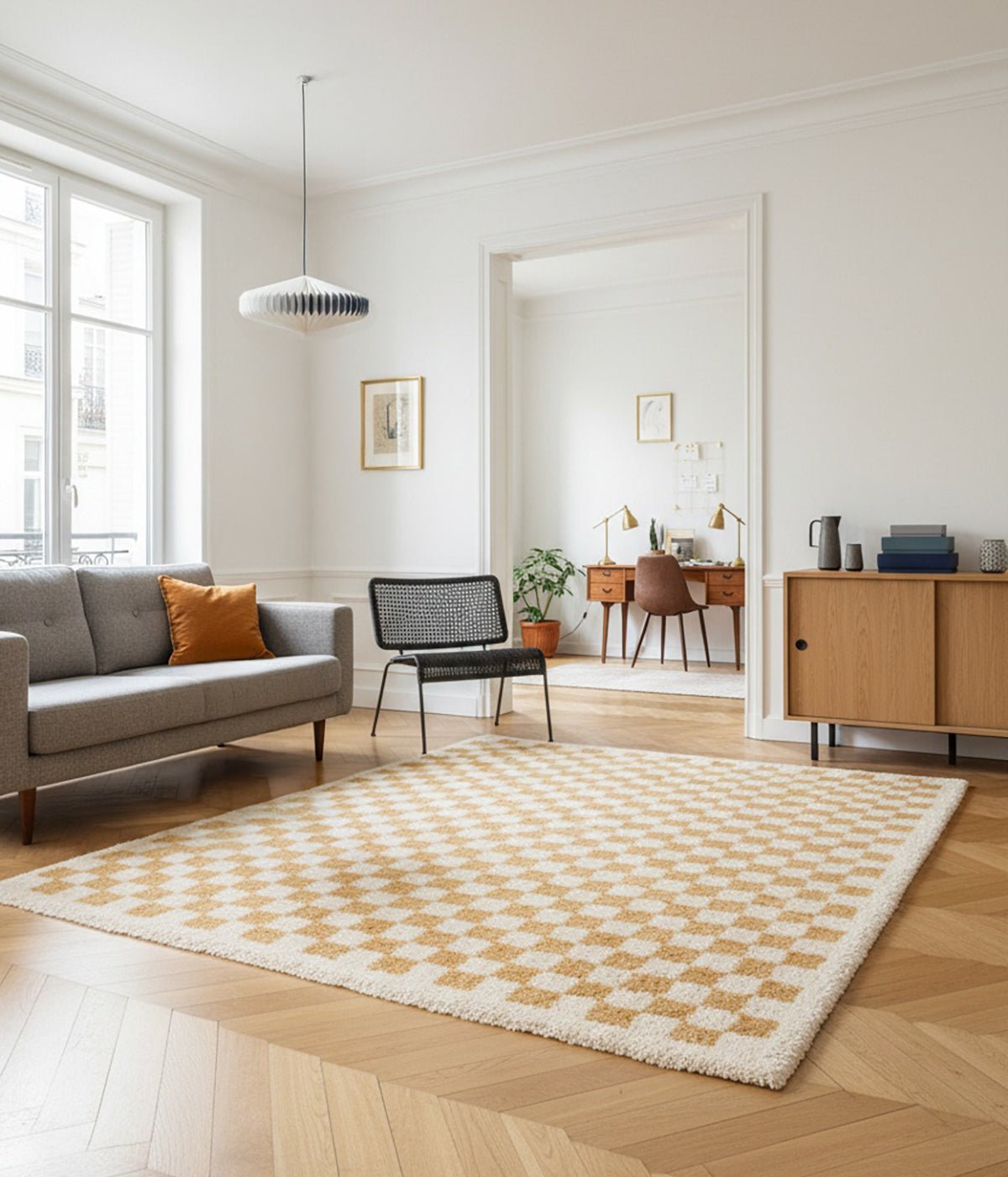 AFK Living vloerkleed Checkers - zeer zacht - geel