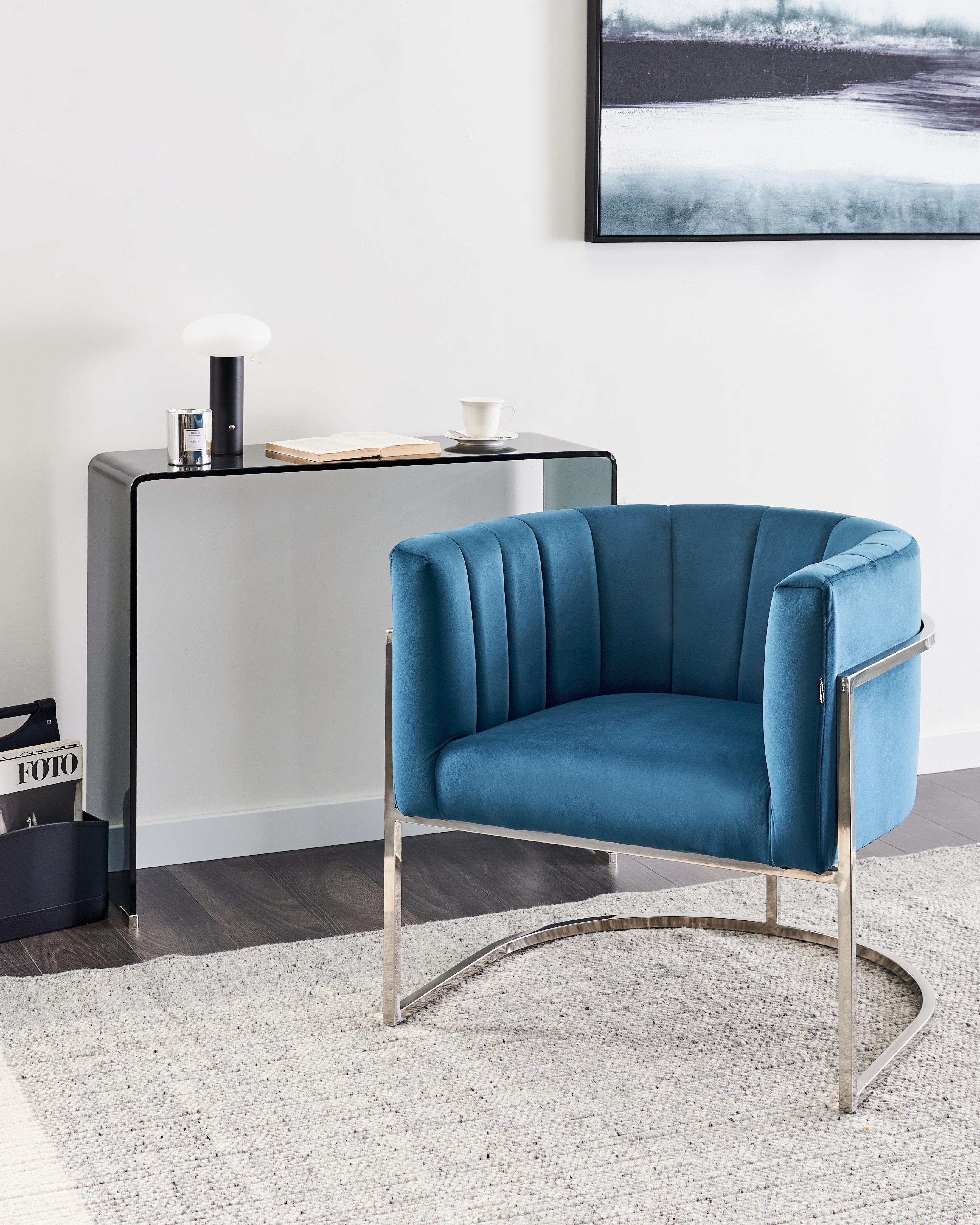 Armchair LARVIK Velvet Blue