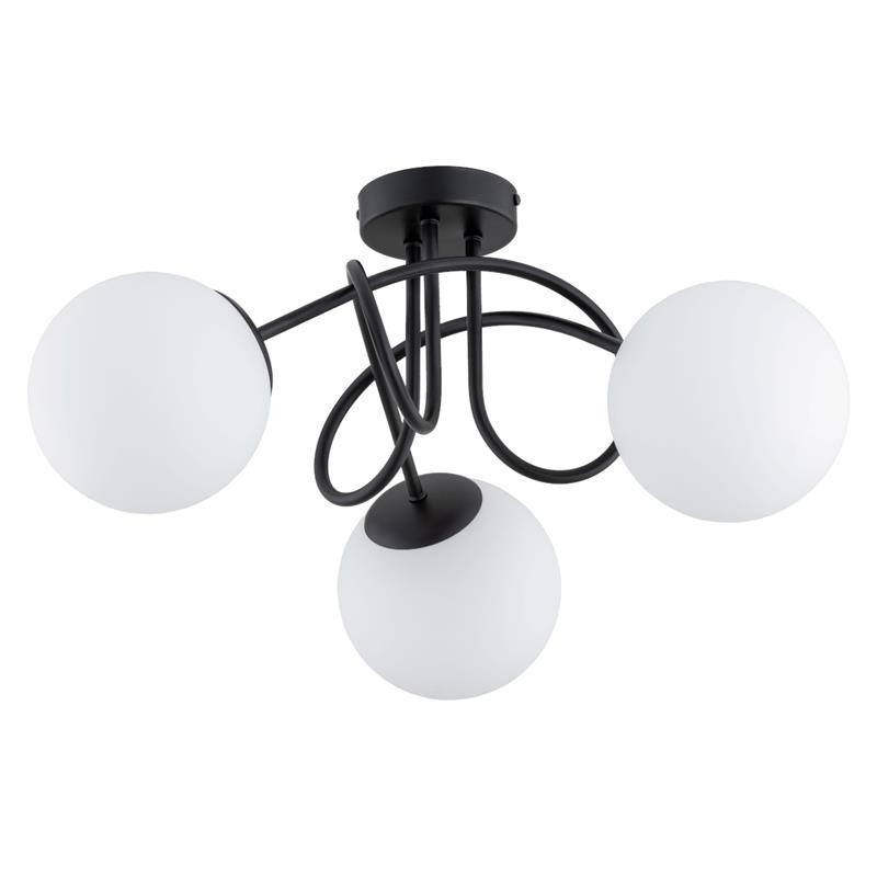 Lampa sufitowa czarno-biała BANKO 3xE14x10W wym: 25,5x50x50 cm Alfa