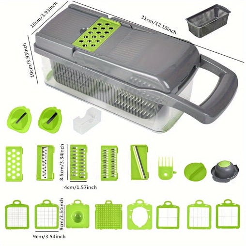 NNETM 22-in-1 Manual Vegetable Chopper Slicer Cutter Set