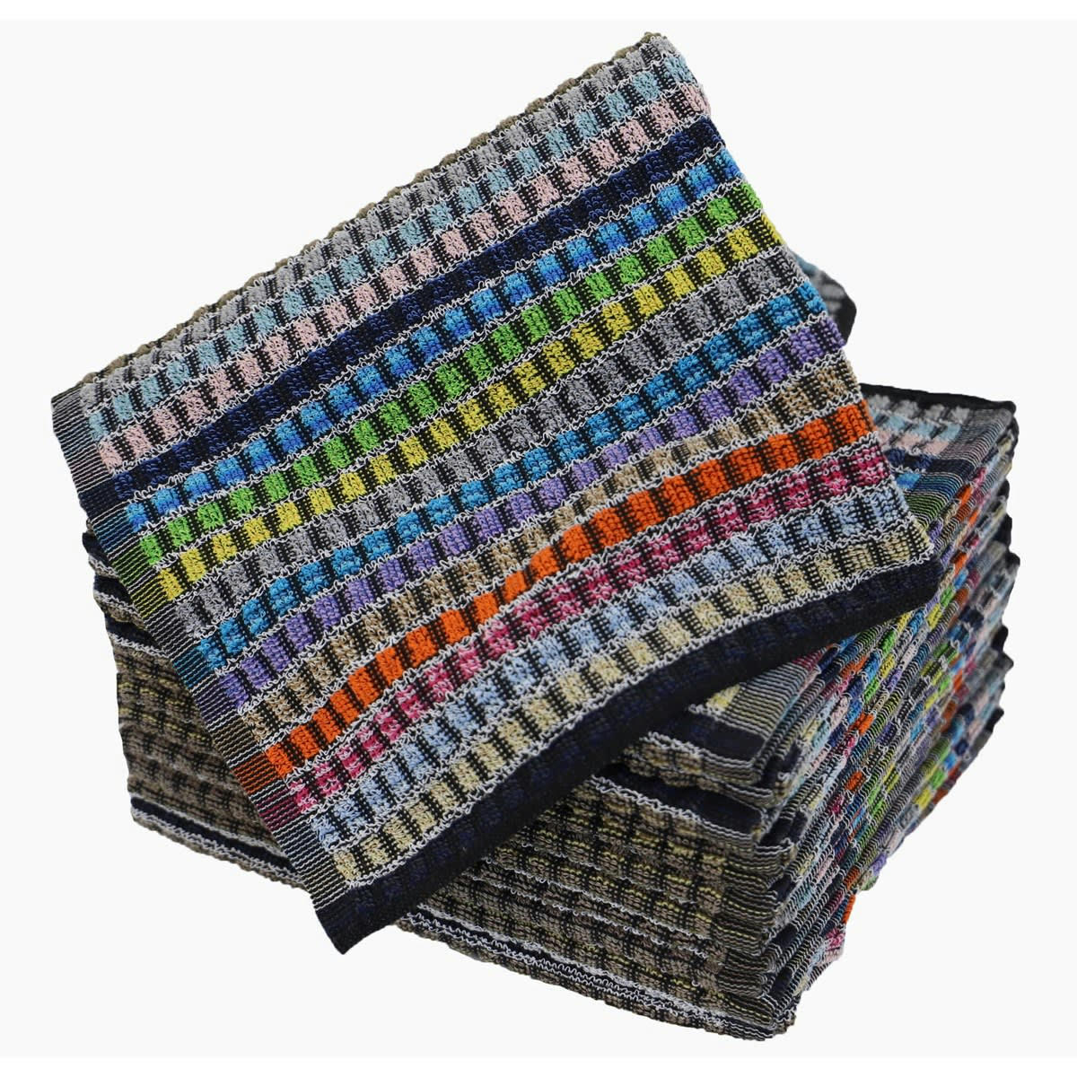 TORCHON MINEUR PAR 12 - Lot de 12 torchons éponge mineur en coton bleu marine