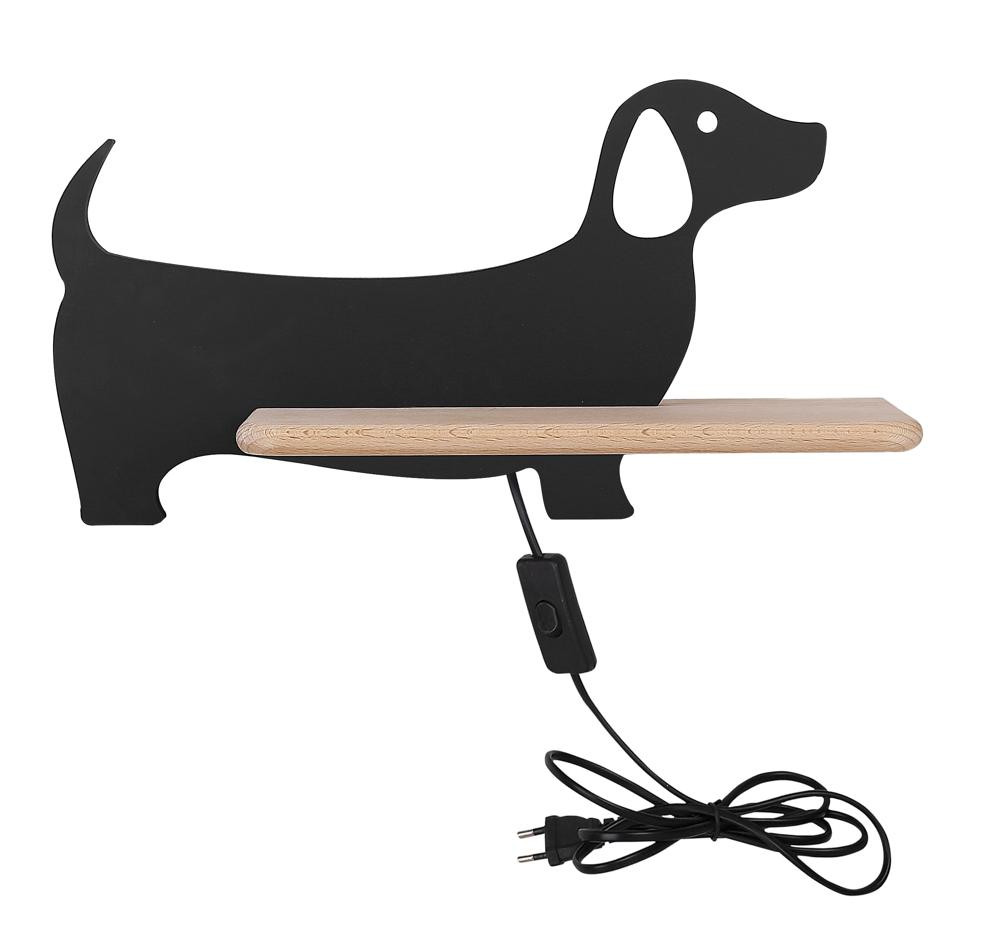 Lampa kinkiet DOG 5w led 4000k iq kids z przew czarny
