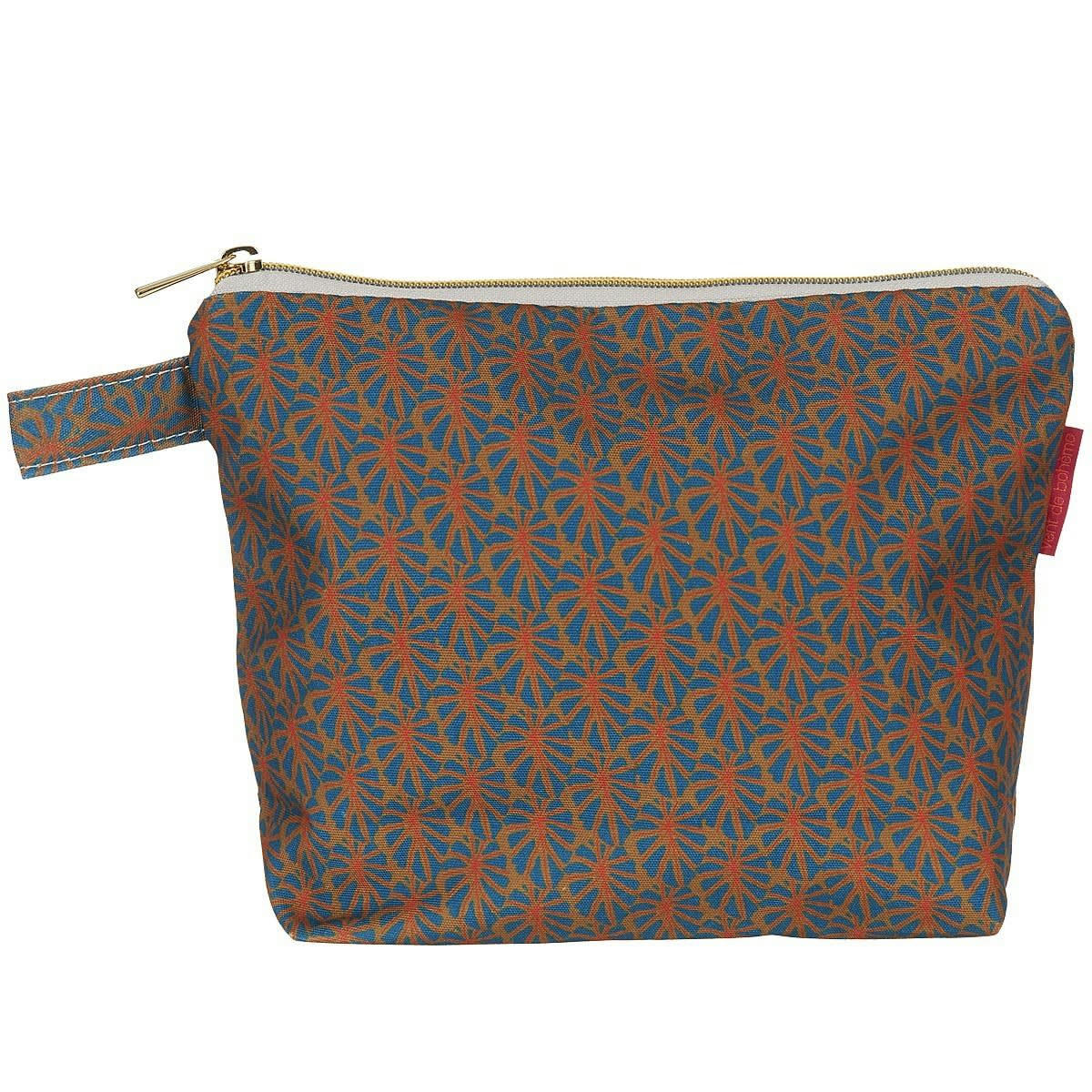 MOOREA - Pochette en toile outdoor imprimé graphique bronze 19x28cm