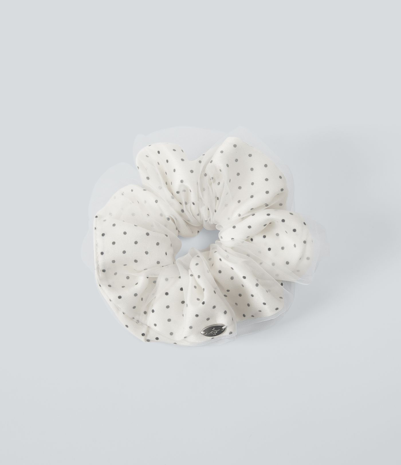 Chouchou à pois en maille double couche