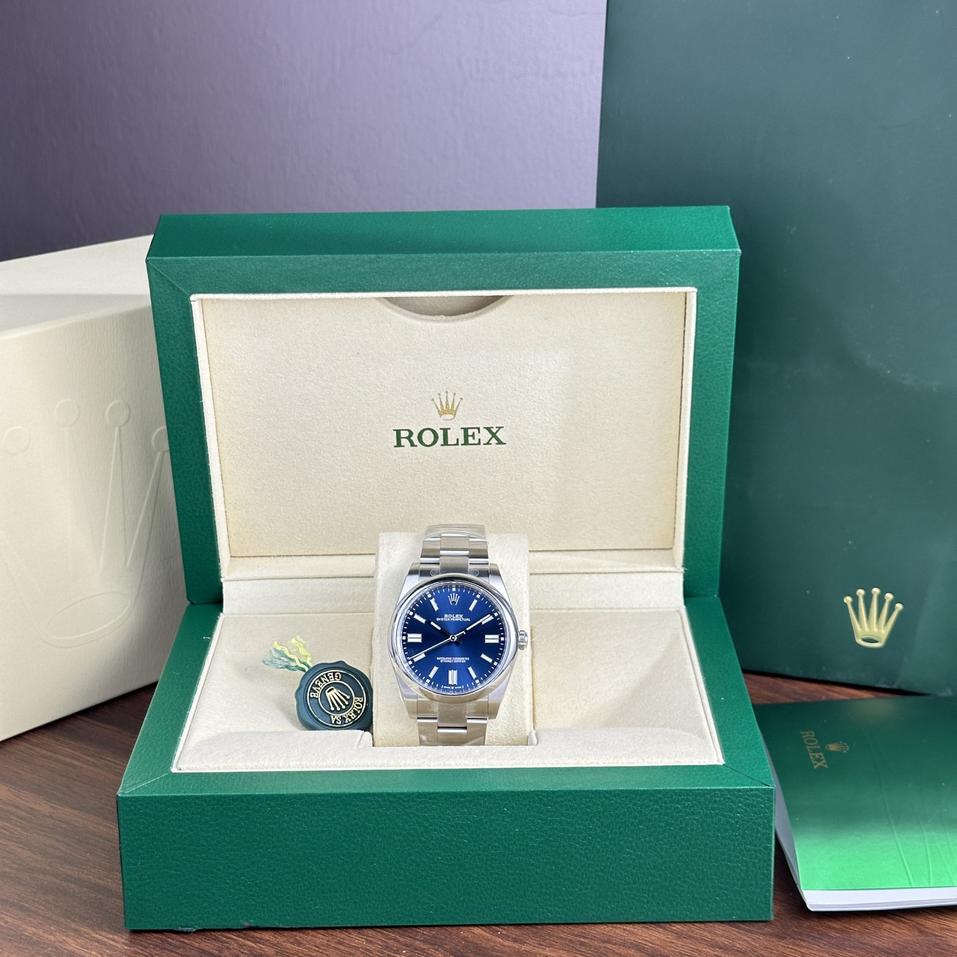 Rolex Oyster Perpetual 124300 904L Steel Blue Dial 41mm Oyster Super Clone