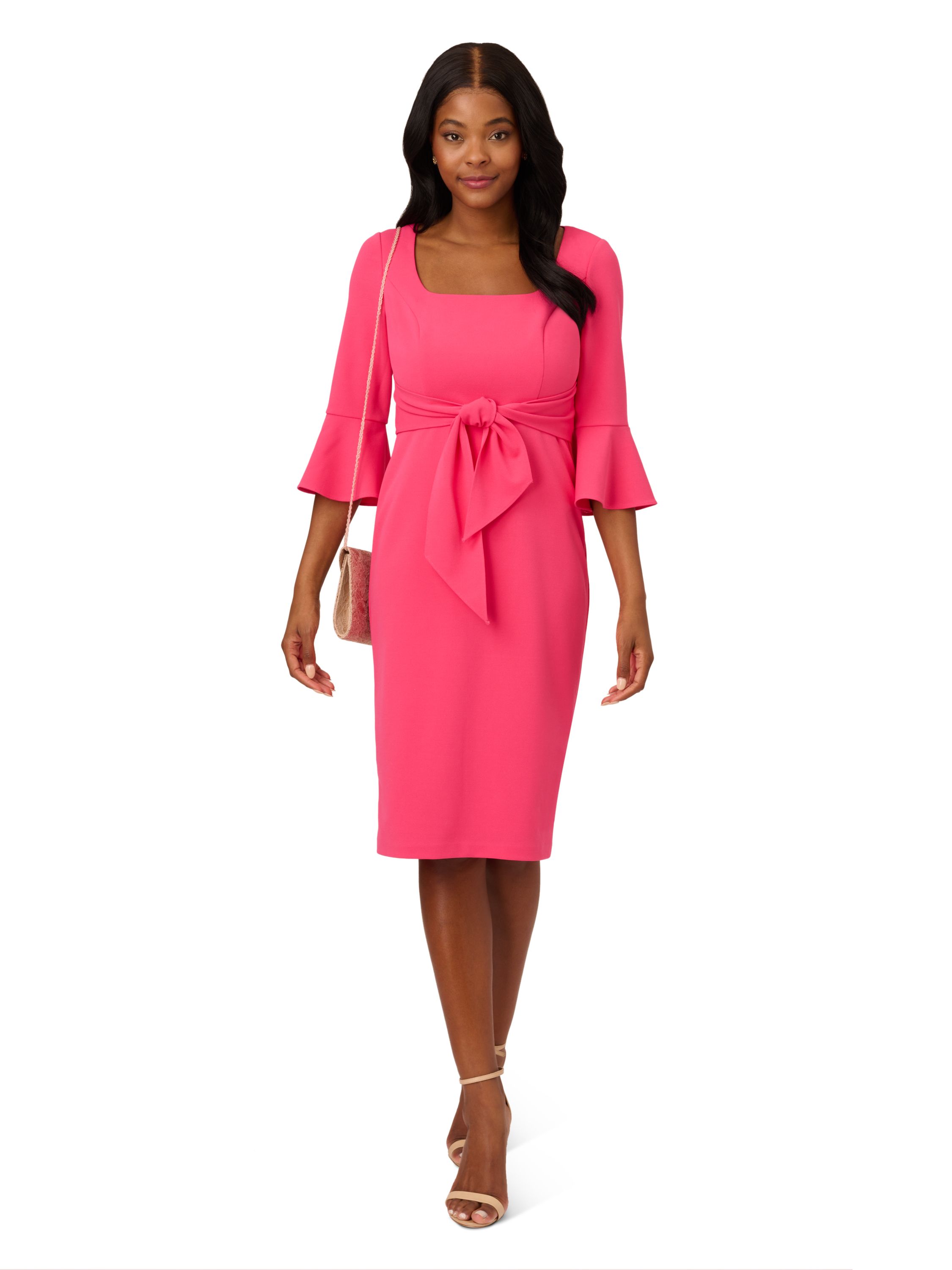 Adrianna Papell Bell Sleeve Tie Front Dress