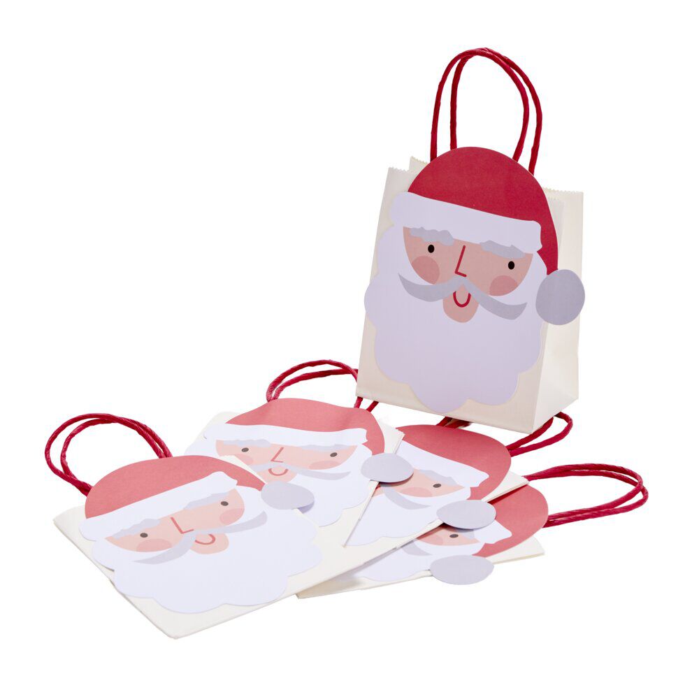 Sac cadeau x5 papier forme Père No&euml;l