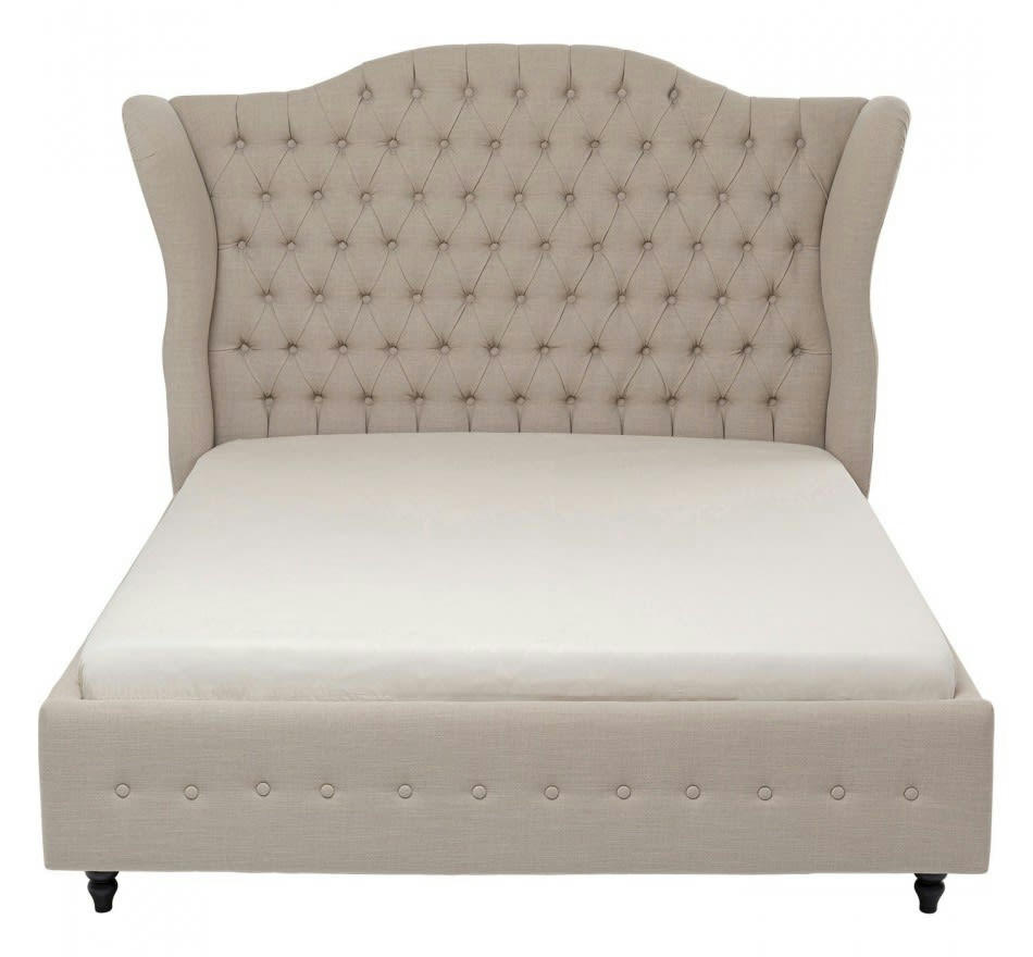 CITY SPIRIT - Lit 160x200 en tissu beige