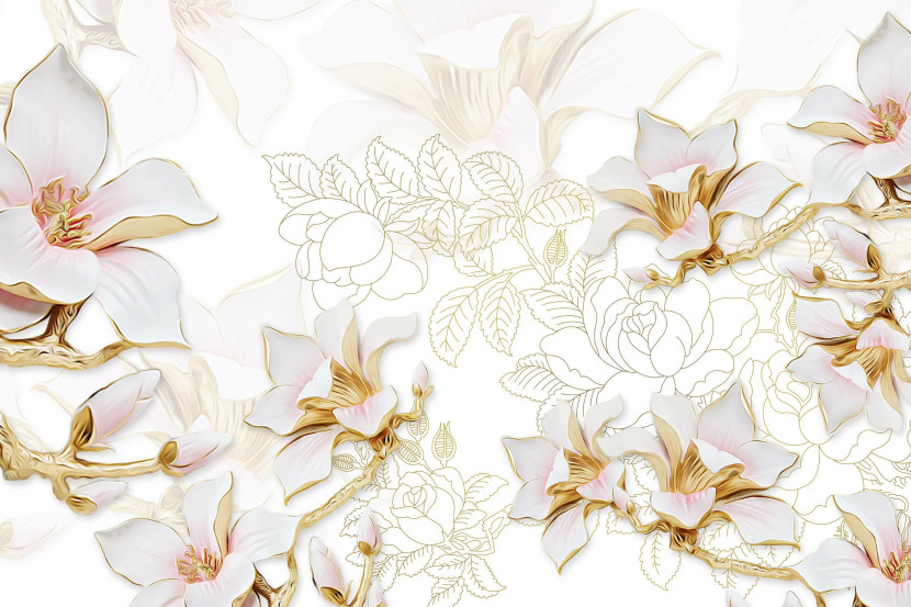 Fototapeta Abstrakcyjne kwiaty magnolii 90x60cm