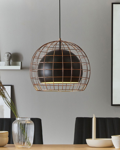 Lampa wisząca klatka pręty czarna