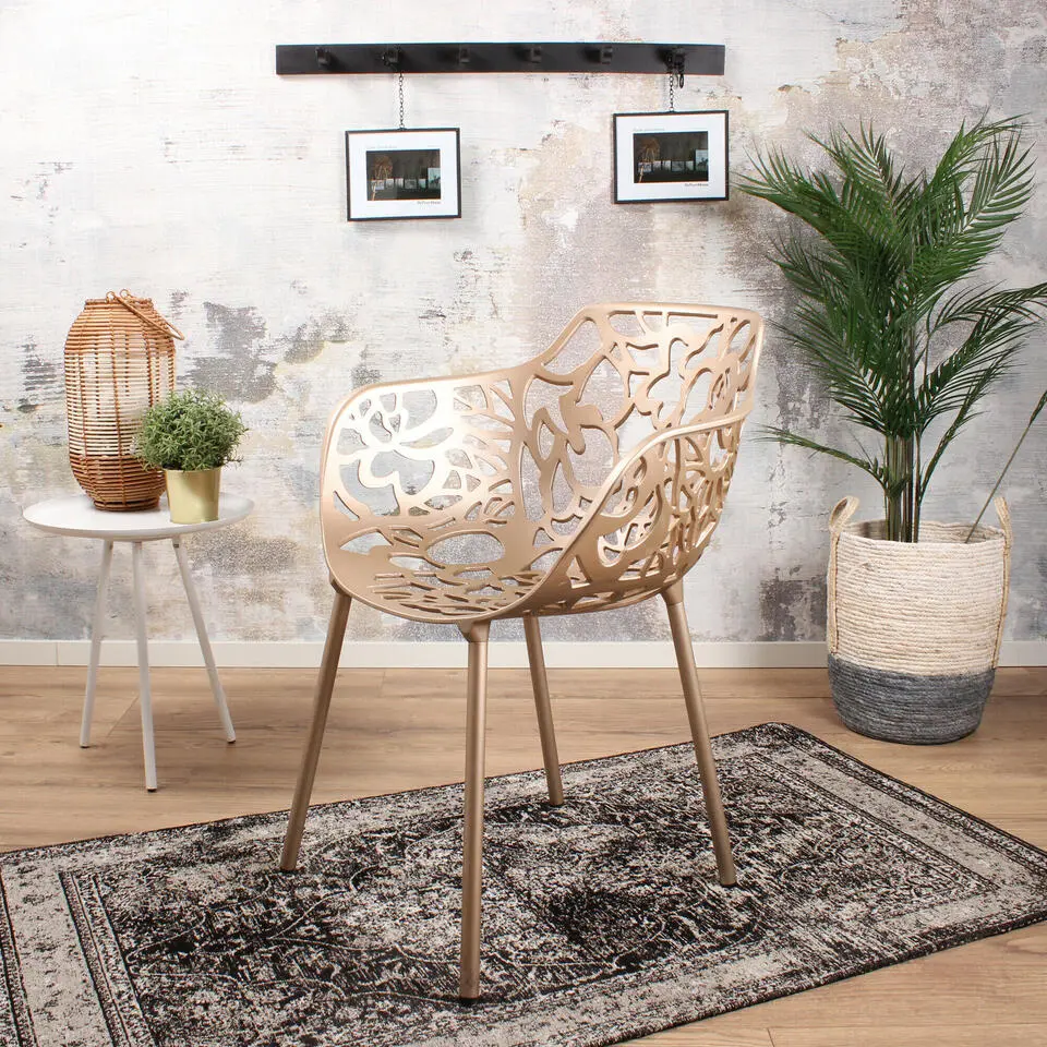 DS4U - Cast magnolia stoel met arm kopergoud