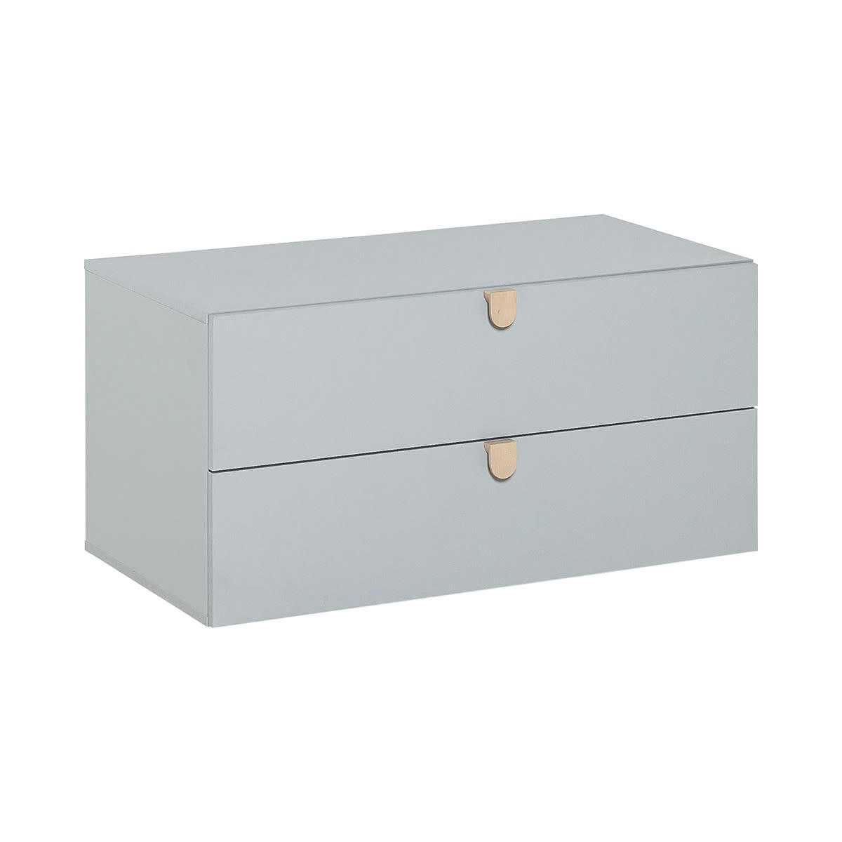 STIGE - Commode 2 tiroirs gris