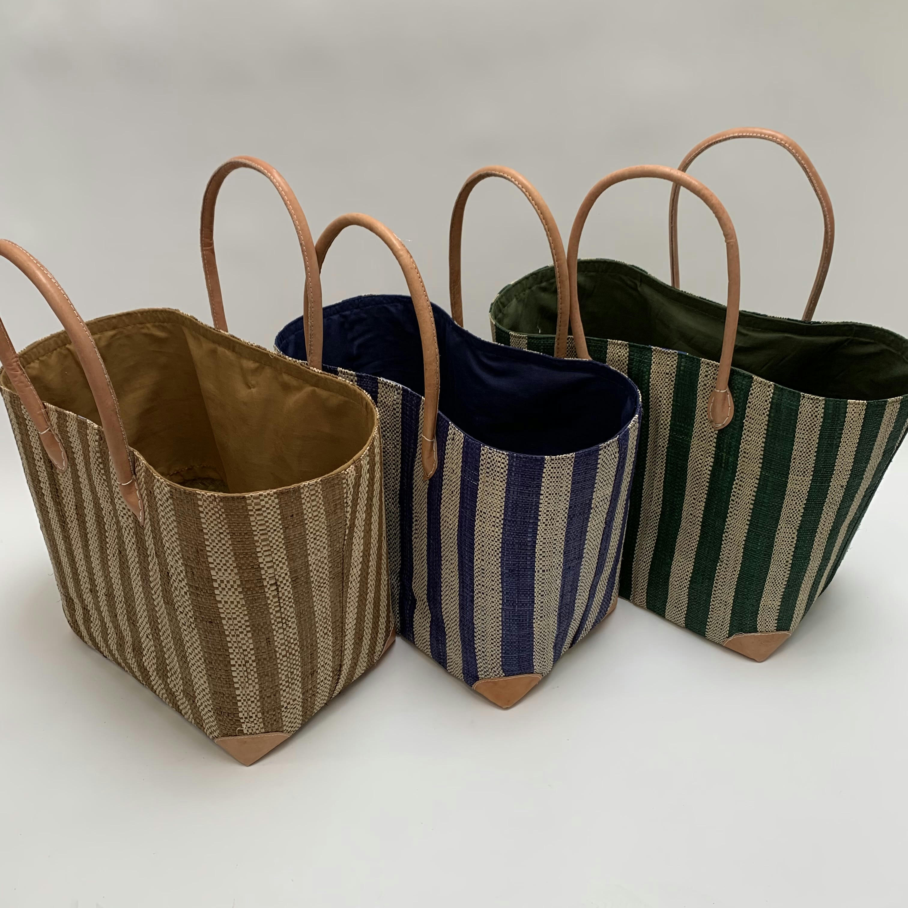 MITSIO - Panier rabane Mitsio marine 32x40x20cm