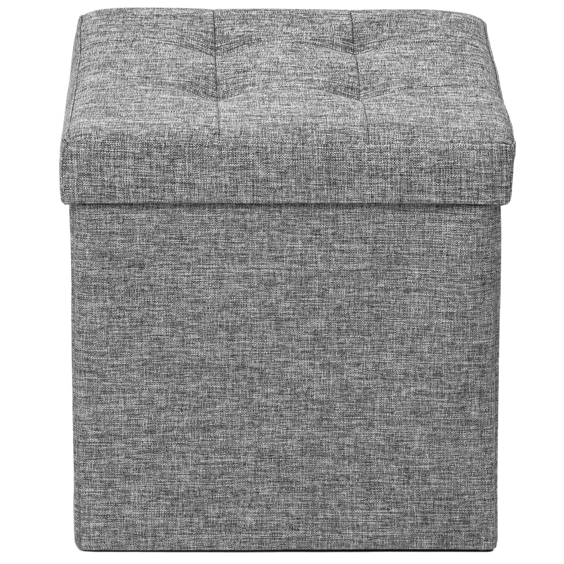- Banc Tabouret Coffre de rangement Pliable gris clair