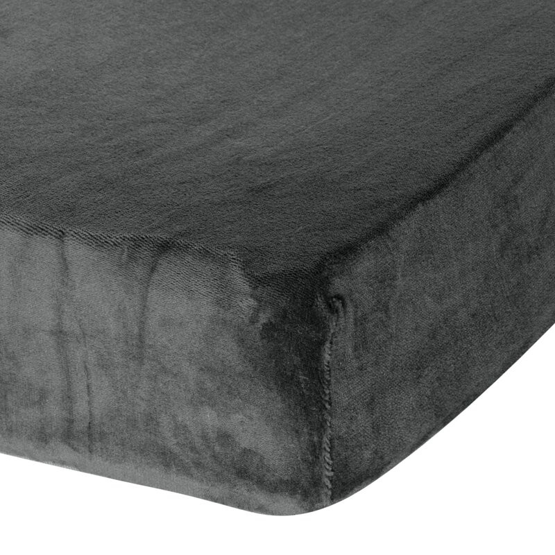 Prześcieradło z mikrofibry 220x200 Flano stalowe na wysoki materac 30 cm