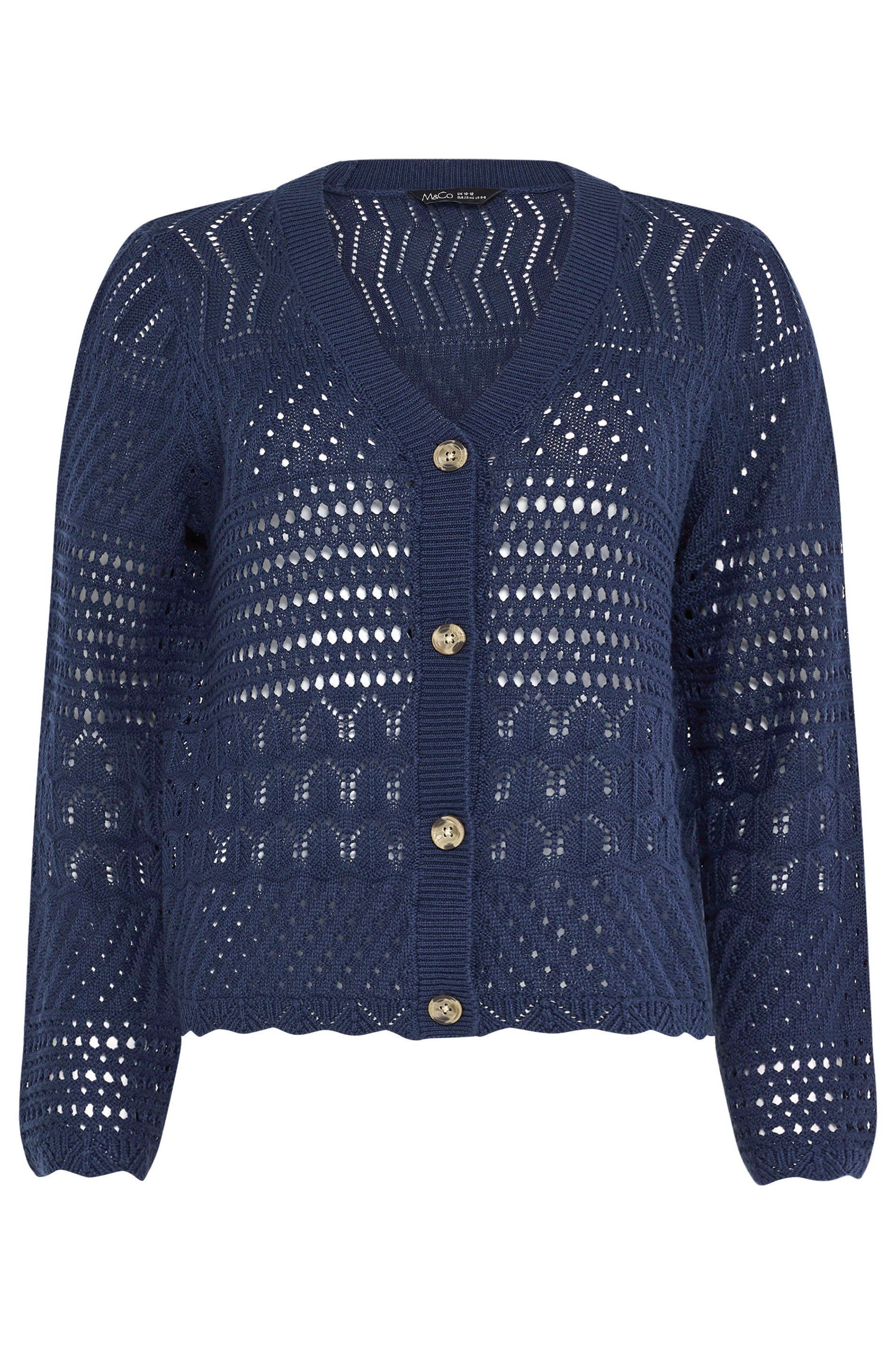 M&Co Crochet Button through Cardigan