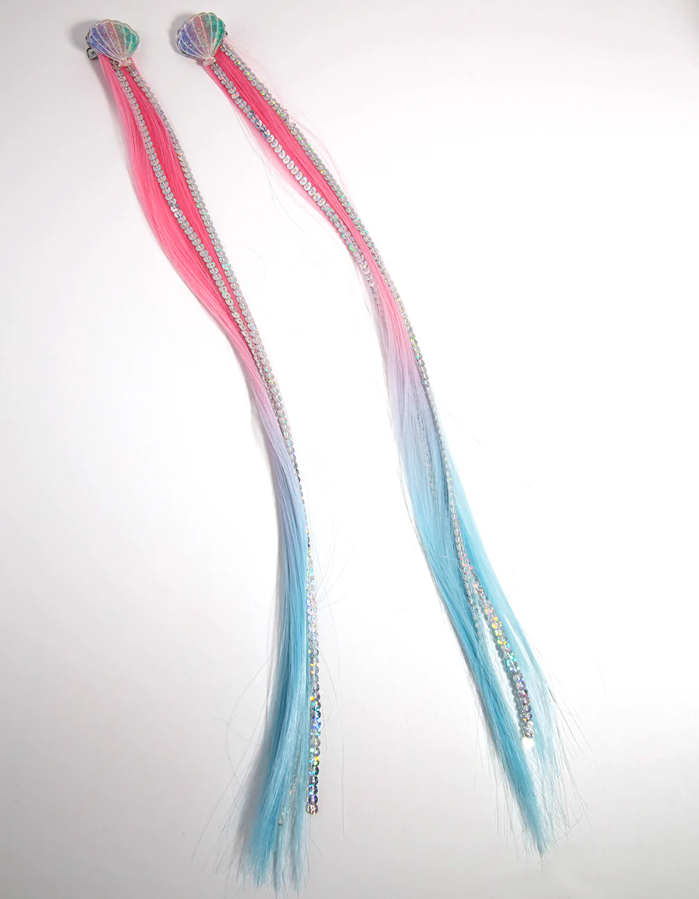 Kids Fabric Hair Shell Sequin Clip