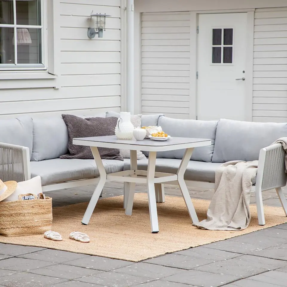 Nest outdoor Elly 2 delige tuin loungeset lichtgrijs - met zitkussens