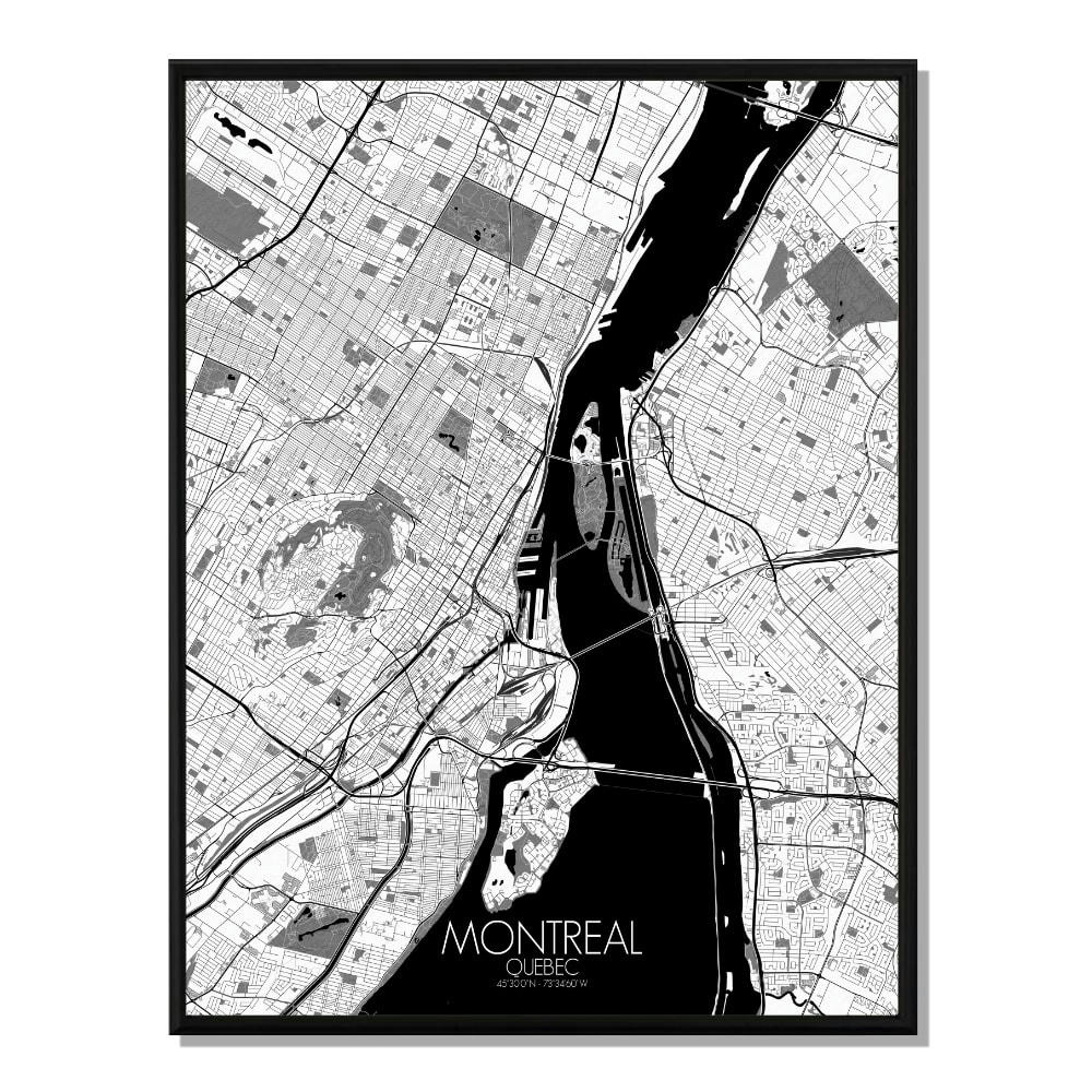 - Affiche Montreal Carte N&B 40x50
