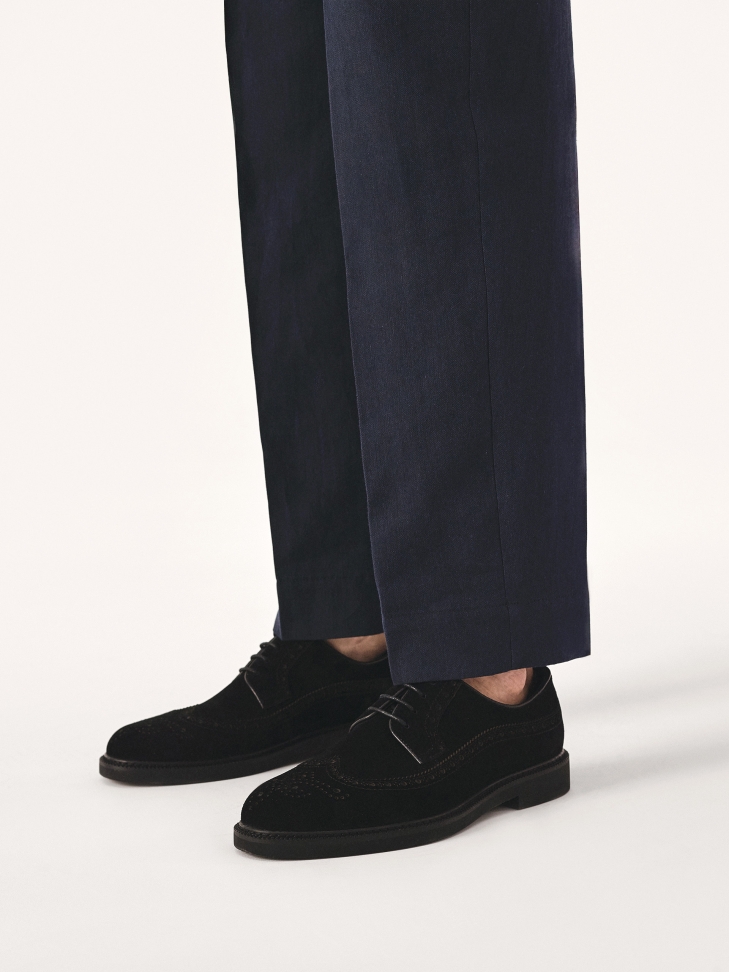 Black suede shoes with decoration