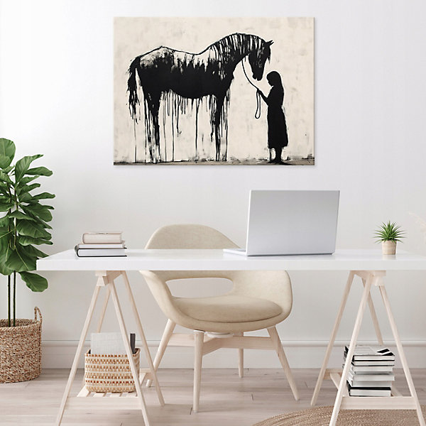 Impression sur Toile Abstrait Banksy Moderne 120x80 cm XXL Tableau Décoration Murale Tableau Déco pour salon chambre cuisine