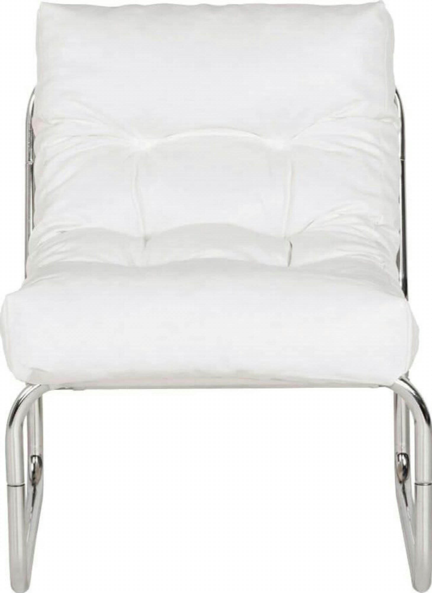 BOUDOIR - Fauteuil Simili Blanc H. assise 40 cm rembourré