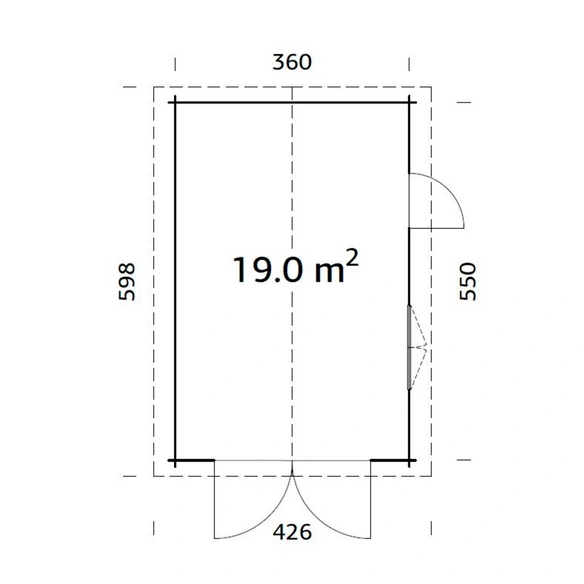 Garage »Roger«, Aufstellmaße BxTxH: 426 x 598 x 276 cm, Blockbohlensystem, Holz