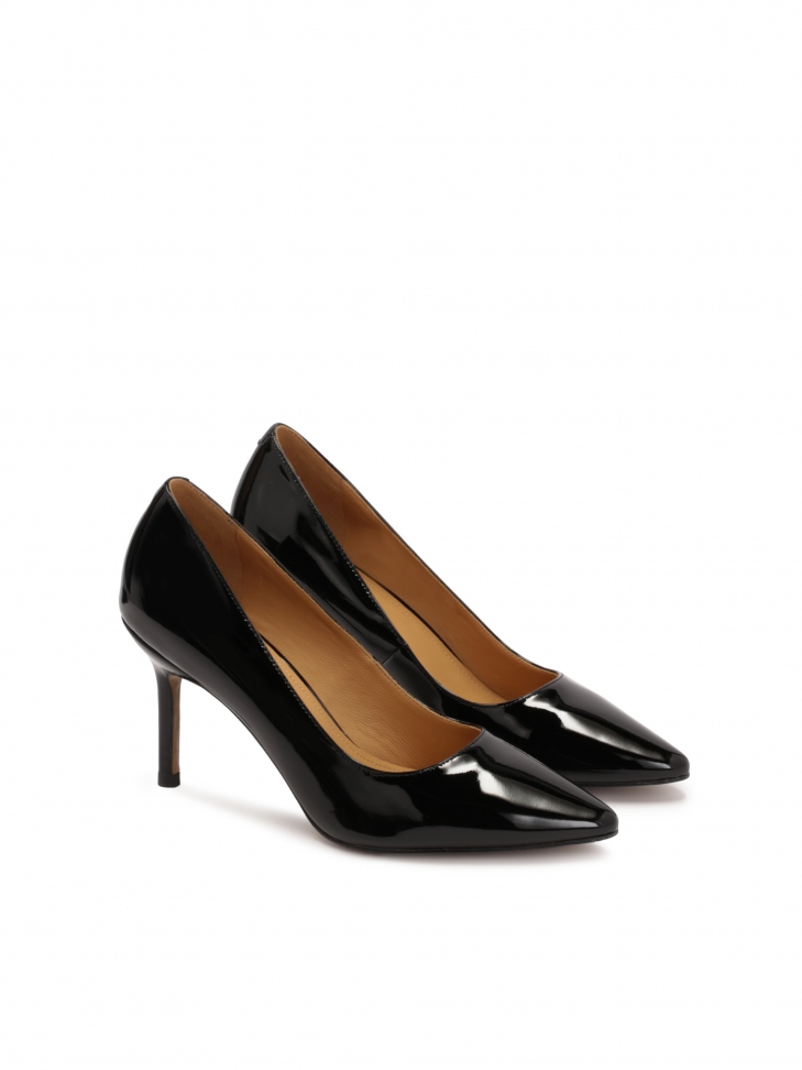 Classic black patent leather stilettos