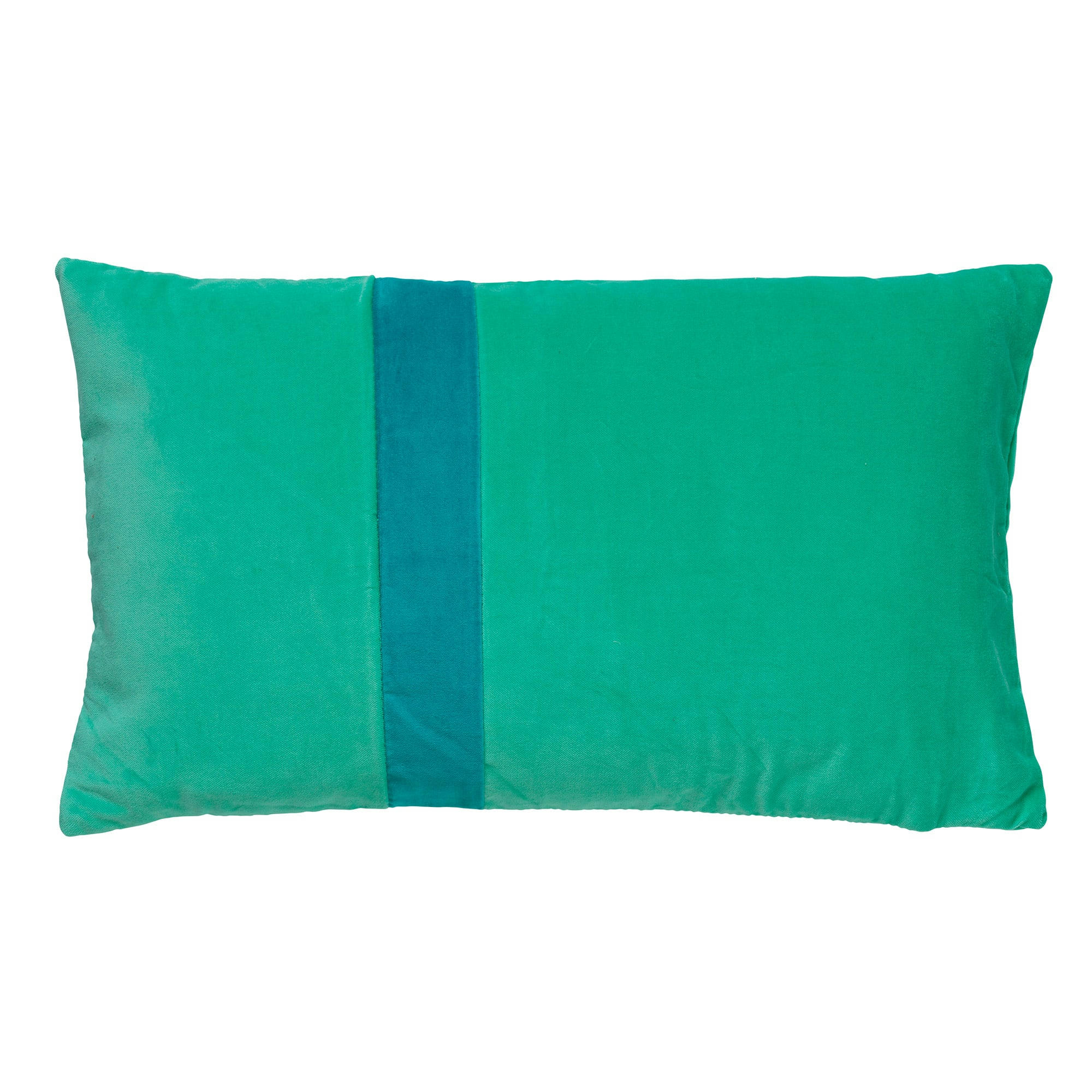 PIPPA - Coussin - vert en velours 30x50 cm avec motif rayé