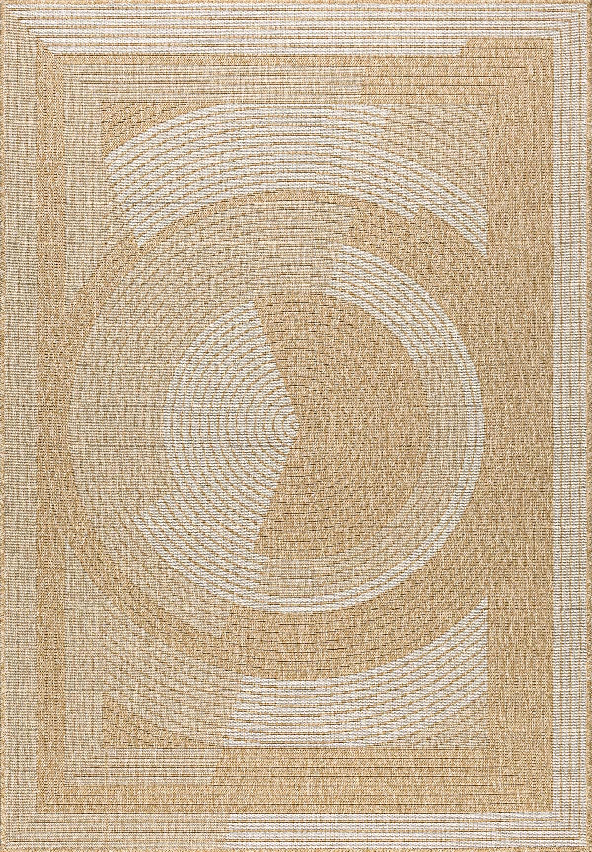 NATURE - Tapis intérieur et extérieur effet jute motif abstrait blanc 120x170