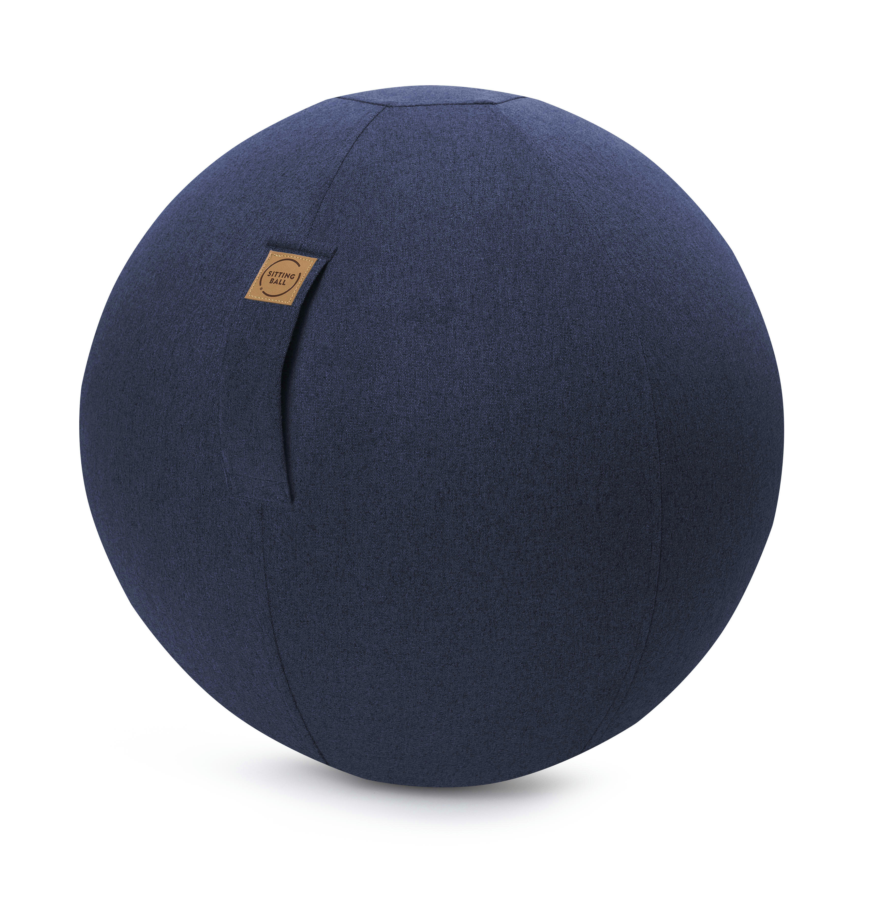 FELT - Balle d'assise aspect feutrine marine avec poignée polyester D65