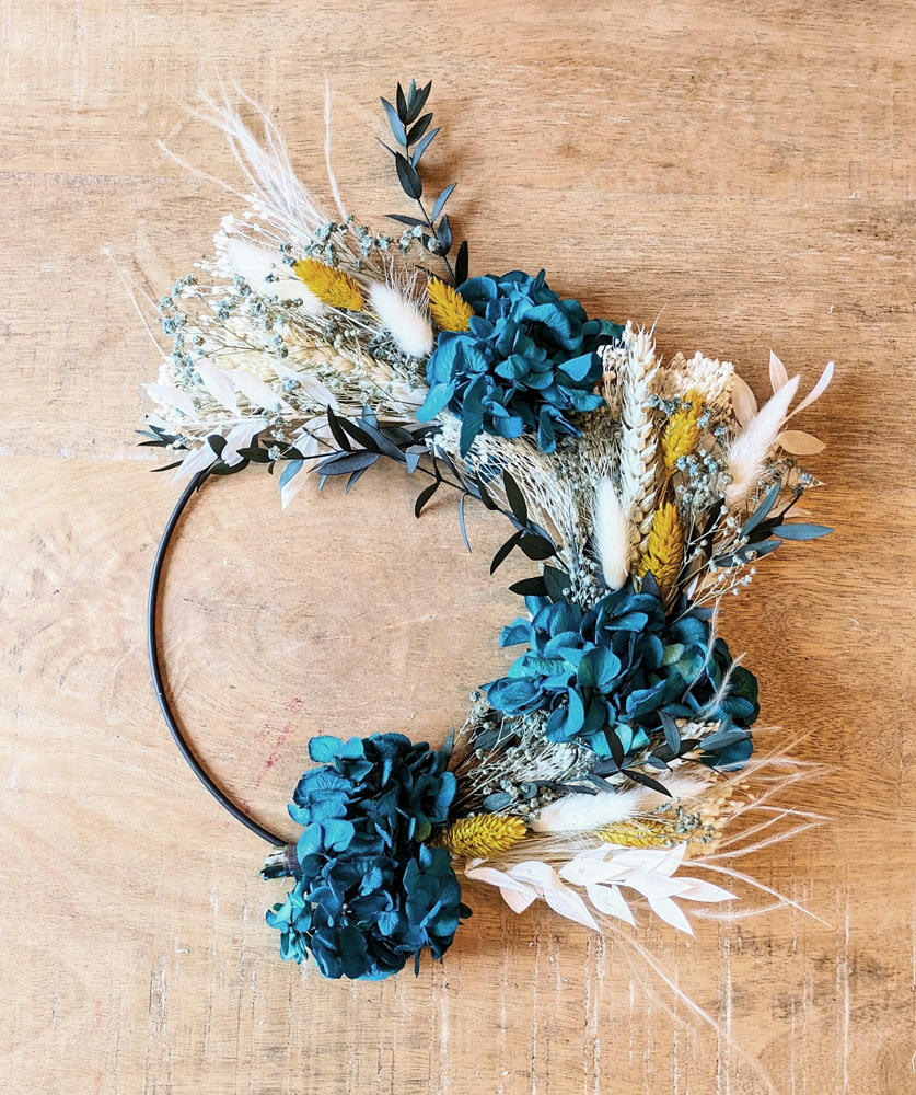 - Couronne murale de fleurs séchées Harmonie D20cm