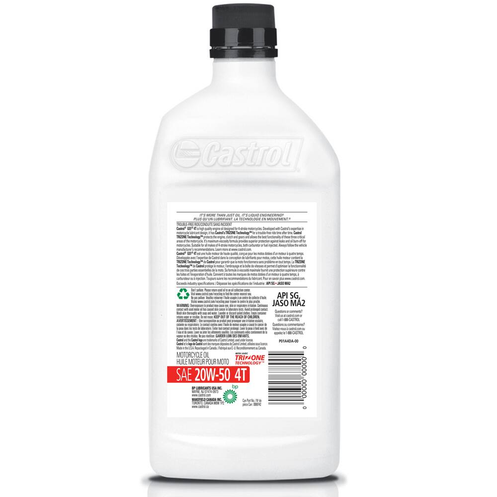 Castrol Grand Prix 4-Stoke Motorcycle Oil, 946-mL