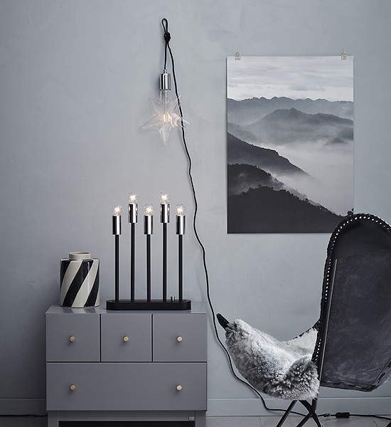 Lampa stołowa Buste 5-punktowa metalowa czarna