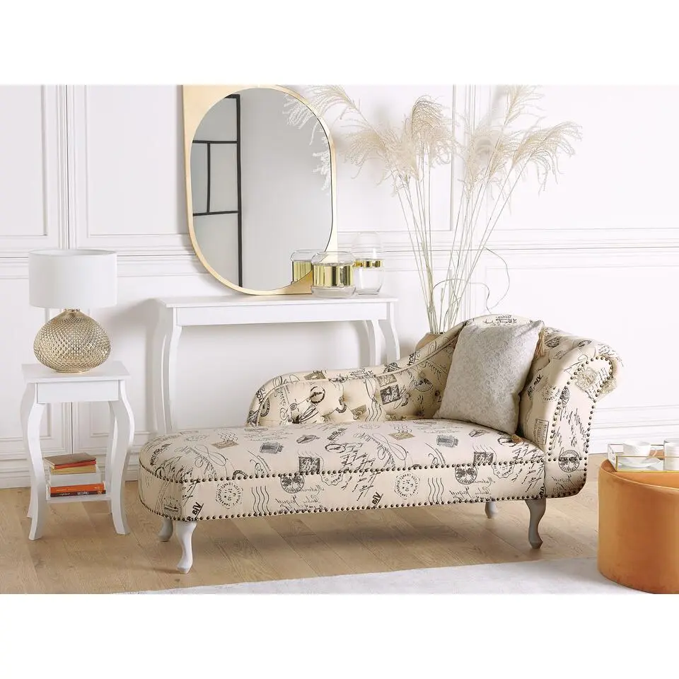NIMES - Chaise longue - Beige - Rechterzijde - Polyester