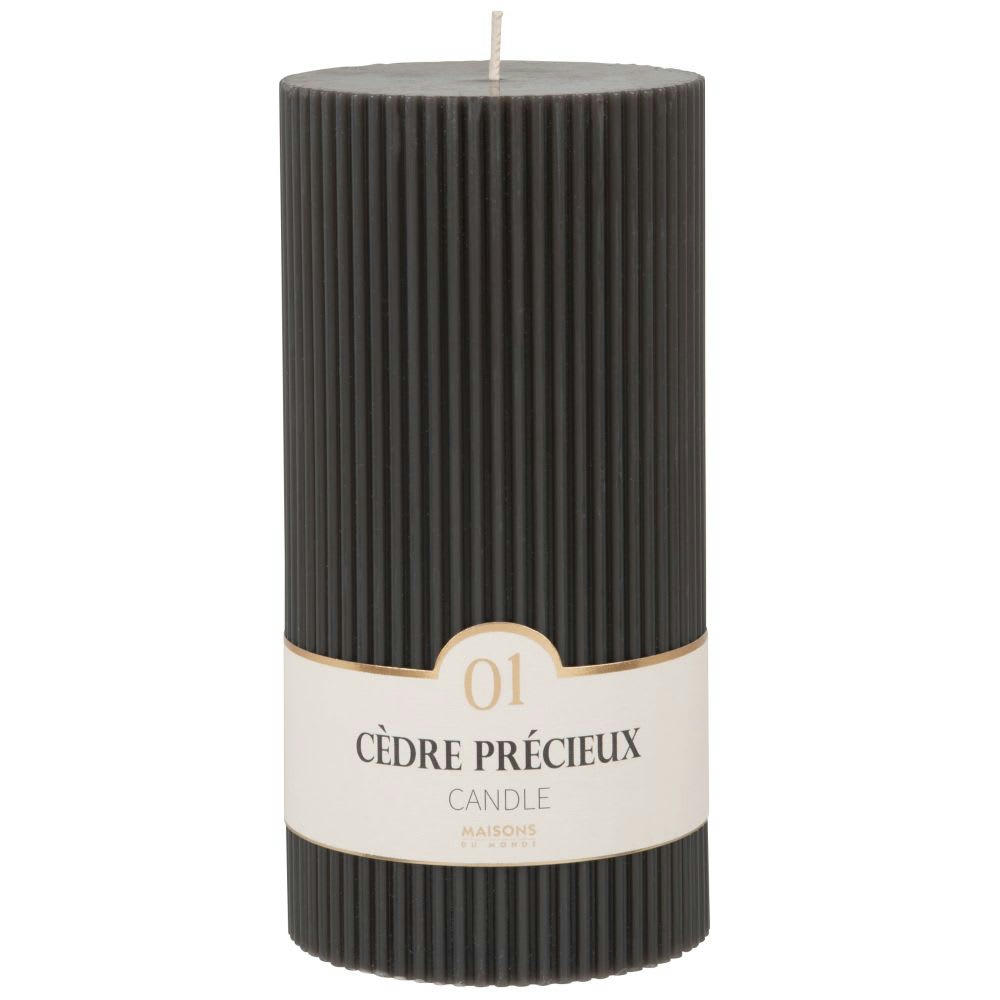 COLORAMA - Bougie striée parfumée gris foncé H18, 1000g