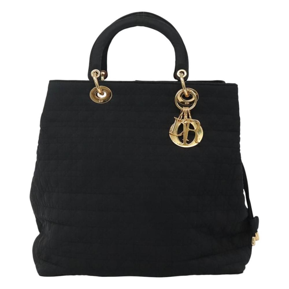Christian Dior Preloved Diorissimo Quilted Nylon Handbag- Black