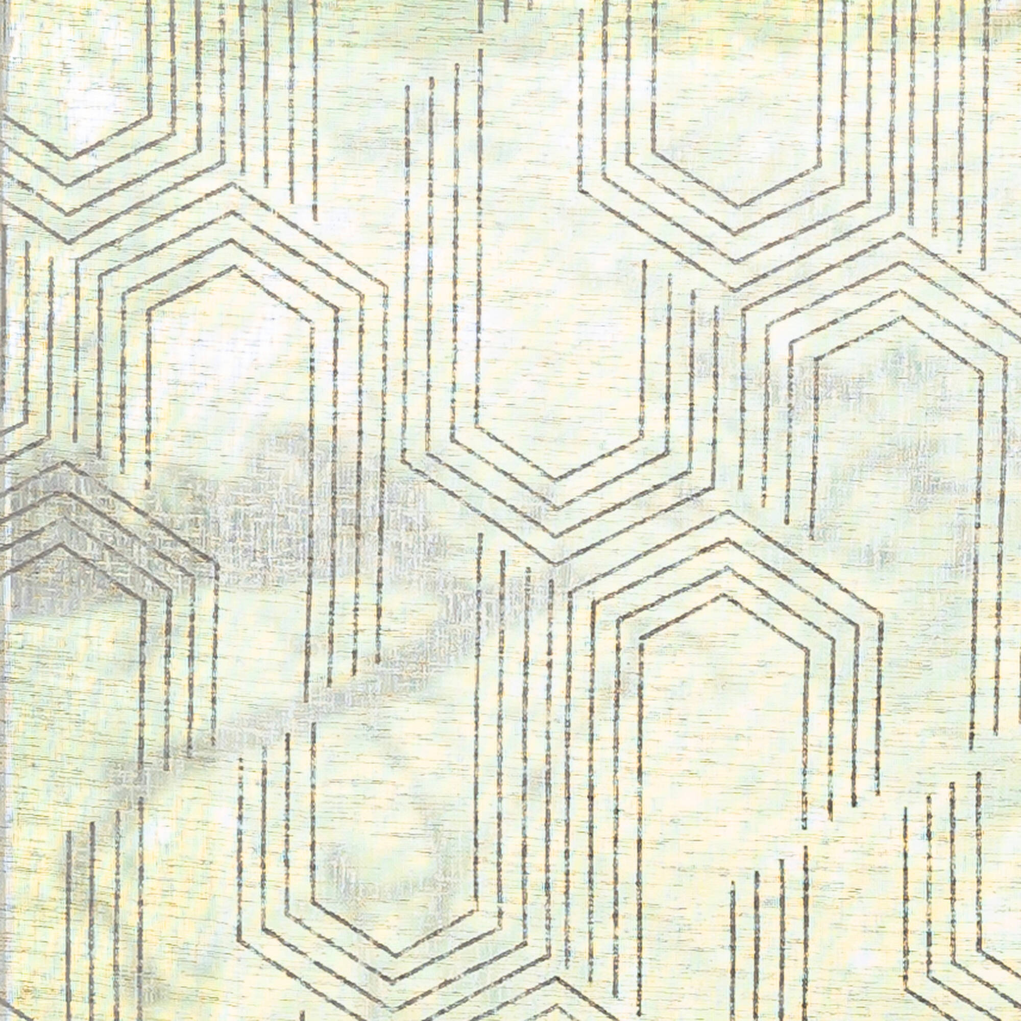 Vitrage passe-tringle motif géométrique