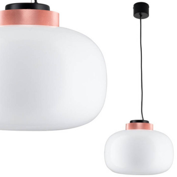 LAMPA WISZĄCA 35 cm biało-miedziana BOOM LED