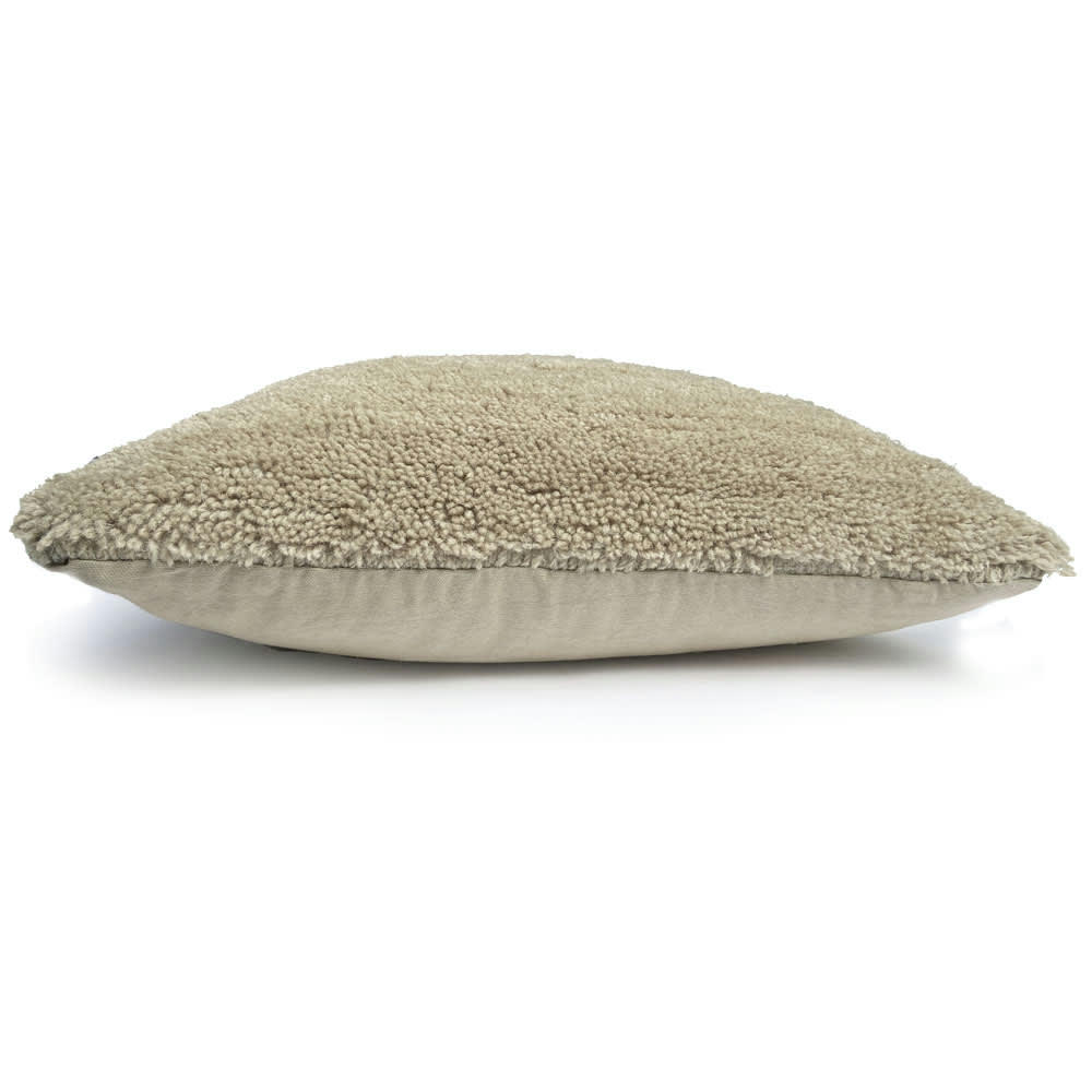 TRÉSOR - Coussin capitonné uni cocoon beige 50x50