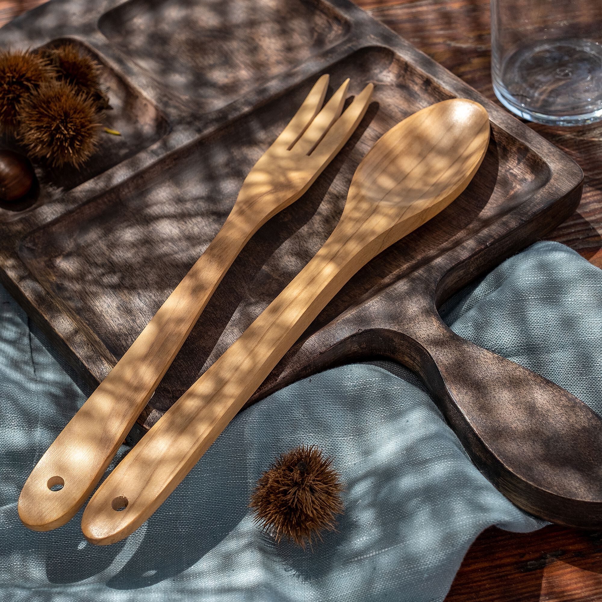 OLIVIA - Couverts àsalade en bois d'olivier