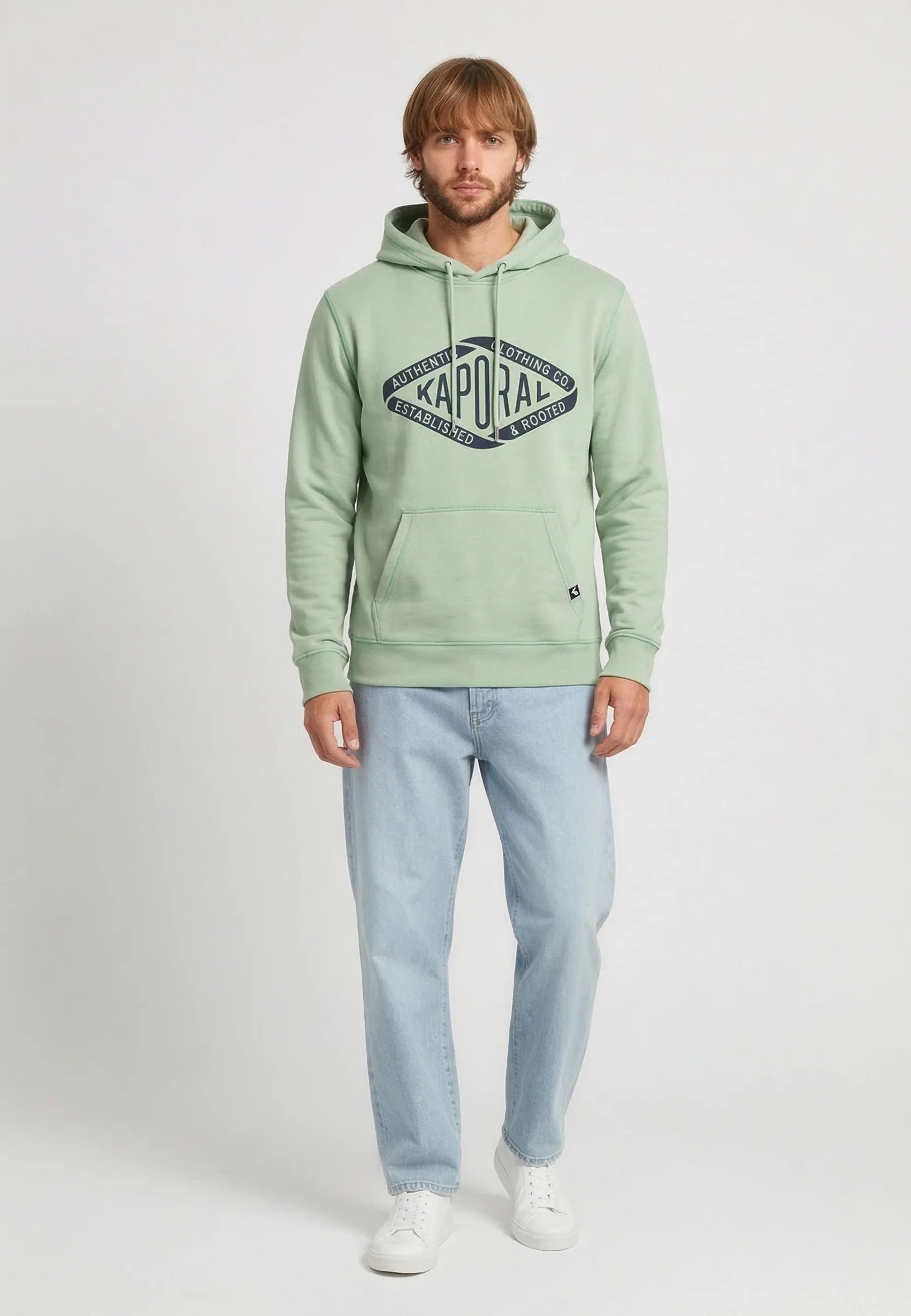 Sweat à capuche regular menthe coton polyester BENNI