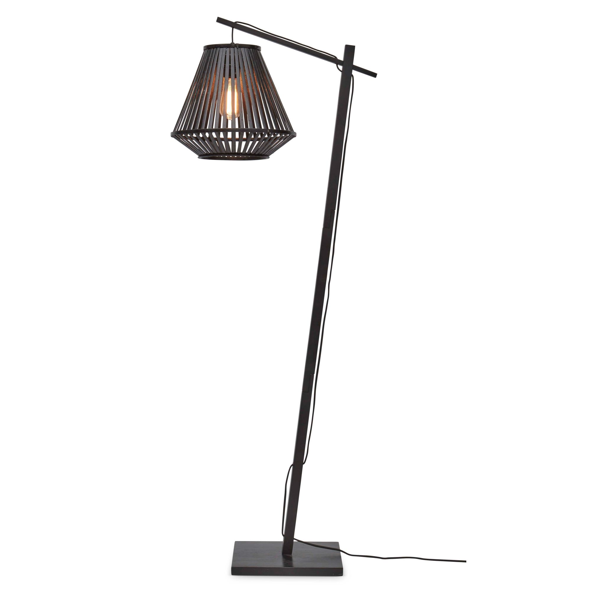 GOOD&MOJO vloerlamp Merapi - bruin - Ø30cm