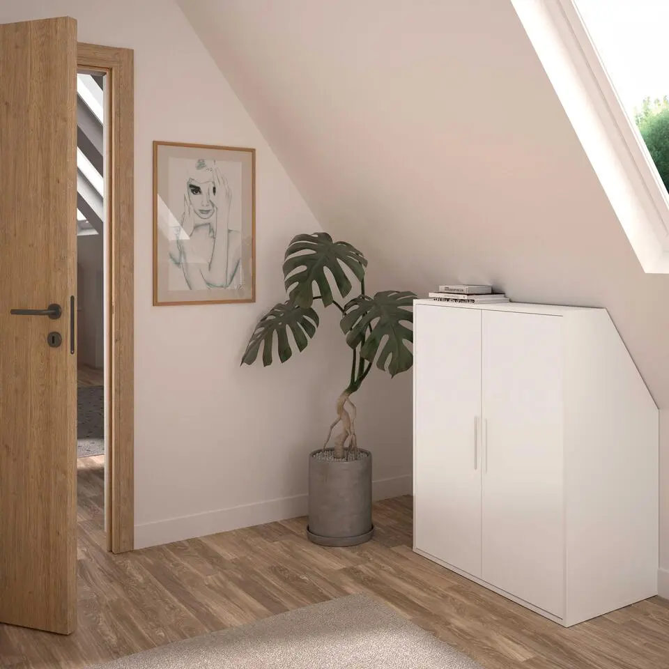 Opbergkast Under - met kledingroede - 91,3 x 50 x 110 cm - wit