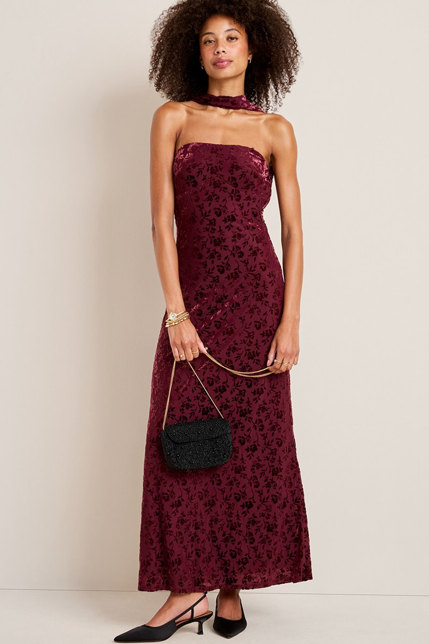Kendall Strapless Scarf Maxi Dress